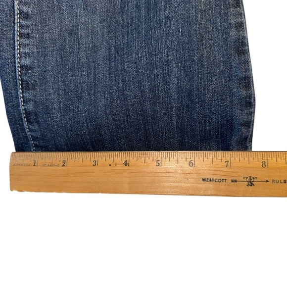 Grace in LA Girls JR Size 7 Blue Denim Jeans with Decorative Stitching Flare Leg - Picture 11 of 11